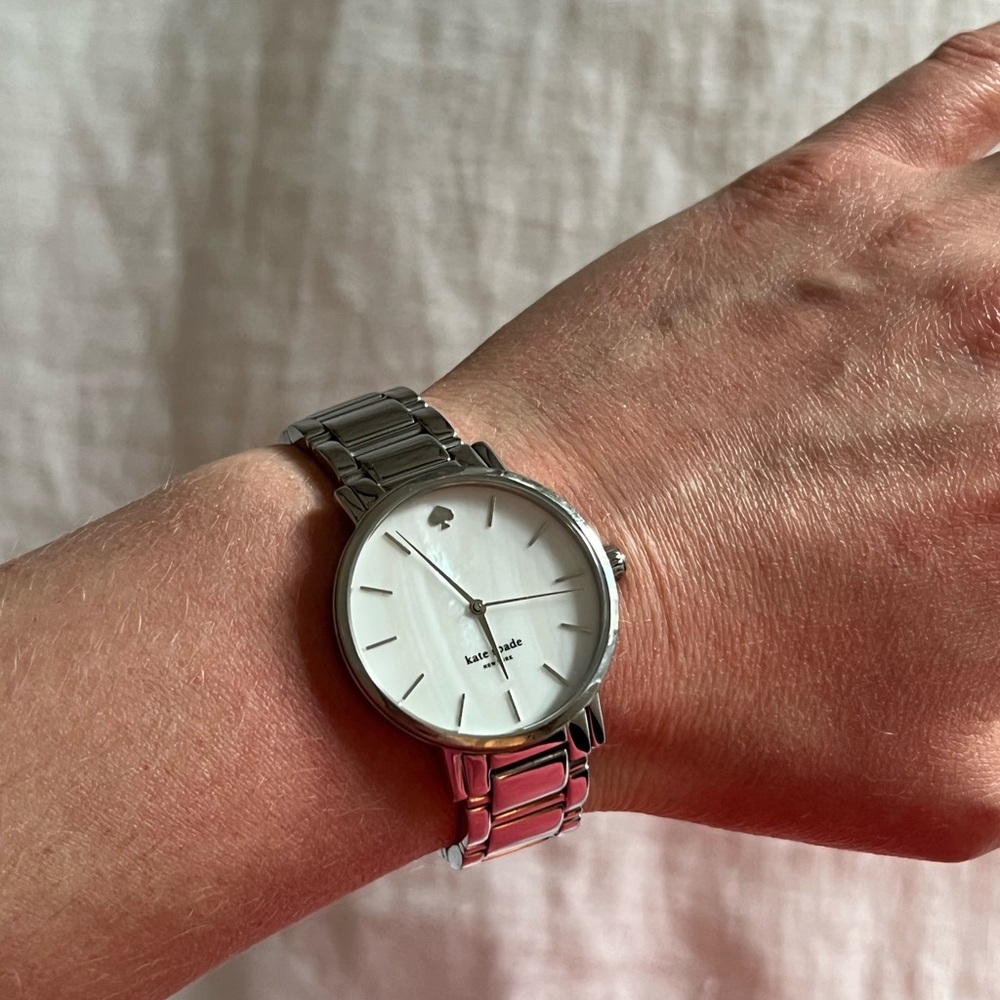 Kate Spade Silver-Tone Watch with White Dial